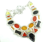 Modernist Amber Teardrop Statement Necklace