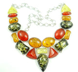 Modernist Amber Teardrop Statement Necklace