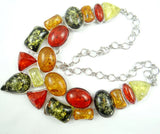 Modernist Amber Teardrop Statement Necklace