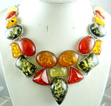 Modernist Amber Teardrop Statement Necklace