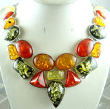Modernist Amber Teardrop Statement Necklace