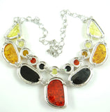 Modernist Teardrop Ambers Necklace