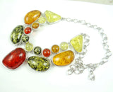 Modernist Teardrop Ambers Necklace