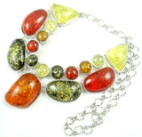 Modernist Teardrop Ambers Necklace