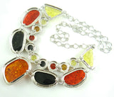 Modernist Teardrop Ambers Necklace