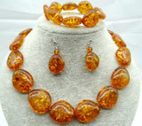 Natural Teardrop Golden Honey Pressed Ambers Jewelry Making Earring Necklace Q7