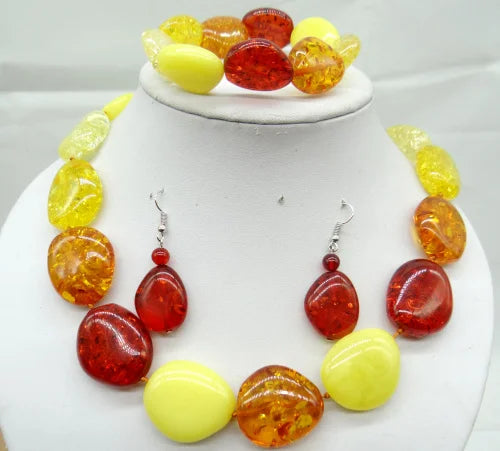 Natural Teardrop Golden Honey Pressed Ambers Jewelry Making Earring Necklace Q7