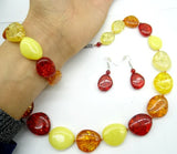 Natural Teardrop Golden Honey Pressed Ambers Jewelry Making Earring Necklace Q7