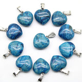 Heart Shape Pendant Opal/Malachite Agates Charms for DIY Jewelry Making