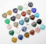 Heart Shape Pendant Opal/Malachite Agates Charms for DIY Jewelry Making