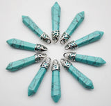 Rose Quartz Crystal Pillar Charms for Jewelry Making 15pcs