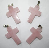 Rose Quartz Agate Cross Pendant for DIY Jewelry Making