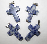 Rose Quartz Agate Cross Pendant for DIY Jewelry Making