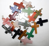 Rose Quartz Agate Cross Pendant for DIY Jewelry Making
