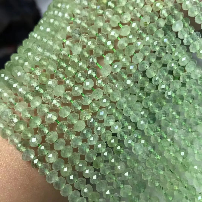 Faceted Prehnite Rondelle Beads 3X5mm 38-40cm