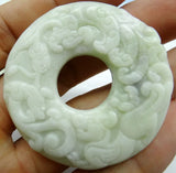 Green Stone Hand-Carved Amulet Pendant for DIY Jewelry Making