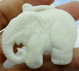 Green Stone Hand-Carved Amulet Pendant for DIY Jewelry Making