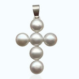 Freshwater Pearl Cross Pendant Chain Necklace