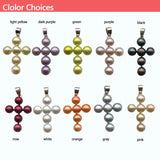 Freshwater Pearl Cross Pendant Chain Necklace