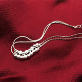 Silver Plated Two Line Ball Beads Anklet for Women Girl