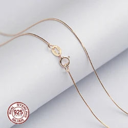 925 Silver Basic Chain Necklace 1mm Snake 50cm,55cm,60cm