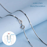 925 Silver Basic Chain Necklace 1mm Snake 50cm,55cm,60cm