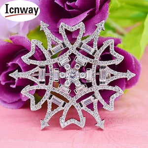 Rhinestone Inlay Silver Plated Brooch DIY Bracelet Necklace