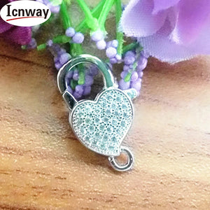 Rhinestone Silver Plated Clasp 1.8cm DIY Bracelet Necklace