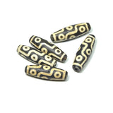 Tibet Extreme 9 Eyes DZI Beads Black/White Agate 12*39mm DIY Jewelry