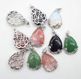 Water Drop Stone Pendant Set for Women Men
