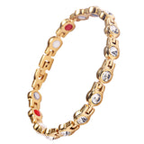 Women Beauty 15pcs Clear Crystals Magnetic Bracelet Zircon Stainless Steel