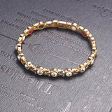 Women Beauty 15pcs Clear Crystals Magnetic Bracelet Zircon Stainless Steel