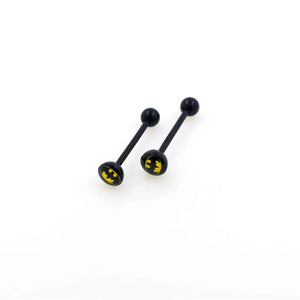 10pcs 14G Bat Acrylic Tongue Ring Surgical Stainless Steel Piercing Barbell