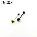 10pcs 14G Bat Acrylic Tongue Ring Surgical Stainless Steel Piercing Barbell