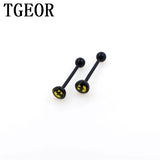 10pcs 14G Bat Acrylic Tongue Ring Surgical Stainless Steel Piercing Barbell