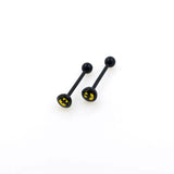 10pcs 14G Bat Acrylic Tongue Ring Surgical Stainless Steel Piercing Barbell