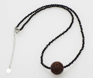 Spinel Round Faceted & Amethyst Carved Chocker Necklace 16.5inch