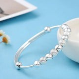 925 Sterling Silver Lucky Beads Bracelets Bangles for Women