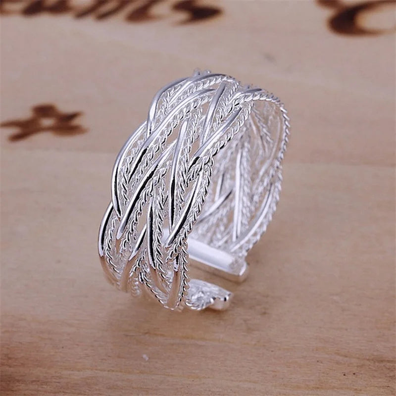 Christmas Silver Rings for Women Lady Wedding Pretty Nice Jewelry