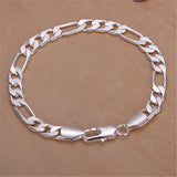 925 Silver 18K 8MM Men Women Bracelet Wedding Jewelry