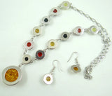 Modernist Amber Necklace Teardrop Pendant