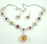 Modernist Amber Necklace Teardrop Pendant