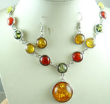 Modernist Amber Necklace Teardrop Pendant