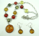 Modernist Amber Necklace Teardrop Pendant