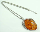 Modernist Teardrop Amber Necklace