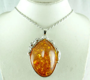 Modernist Teardrop Amber Necklace