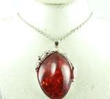 Modernist Teardrop Amber Necklace