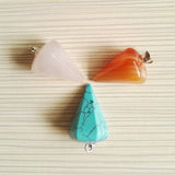 Mixed Stone Cone Pendants for Jewelry Necklace 24pcs/lot
