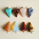 Mixed Stone Cone Pendants for Jewelry Necklace 24pcs/lot