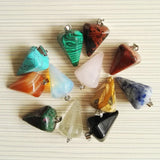 Mixed Stone Cone Pendants for Jewelry Necklace 24pcs/lot